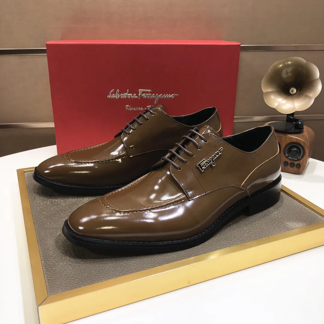 Men's shoes 💰480💰[Ferragamo/Ferragamo] The latest model in the counter, original imported cowhide fabric + sheepskin lining + original luxury metal buckle + original combination outsole, no pressure in comparison 38--44 (custom-made for 45, non-refundable)